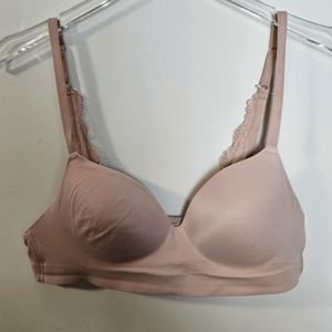 Soma Enbliss Luxe Wireless Lace J Hook Bra Womens Tan Size 36A